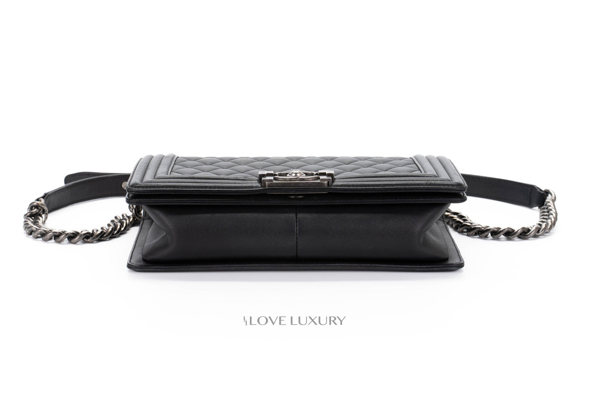 Chanel Boy Black Lambskin Ruthenium Hardware - view 6