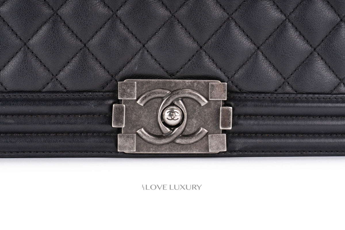 Chanel Boy Black Lambskin Ruthenium Hardware - view 7