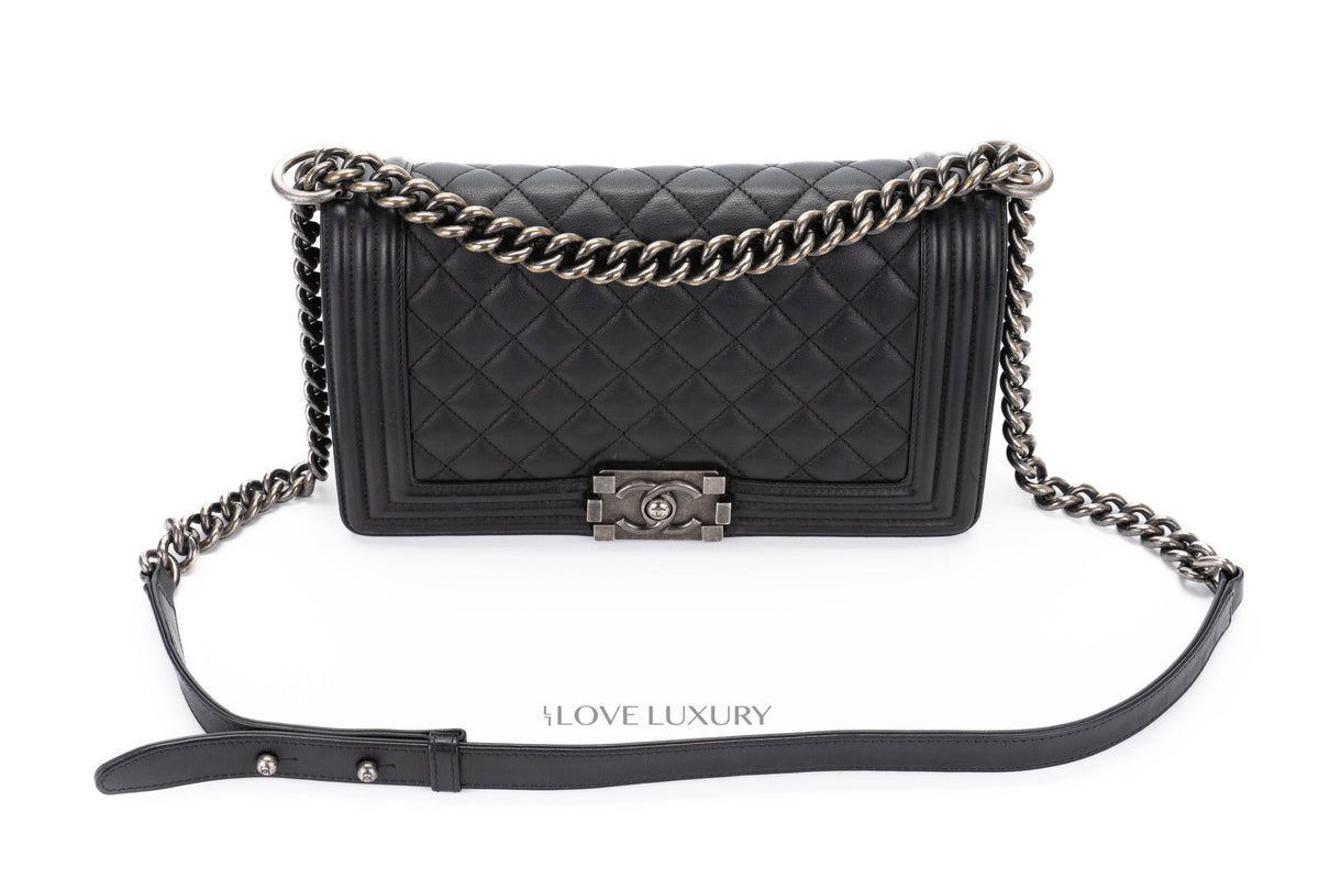 Chanel Boy Black Lambskin Ruthenium Hardware - view 8