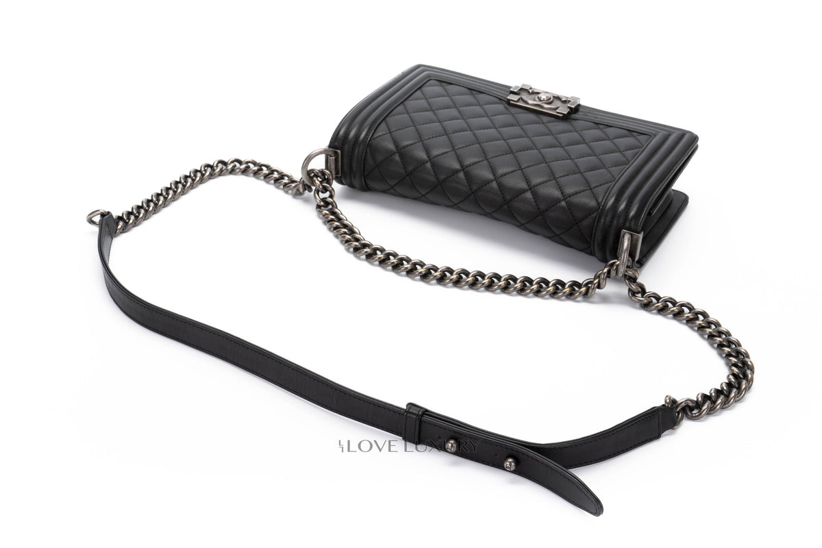 Chanel Boy Black Lambskin Ruthenium Hardware - view 9