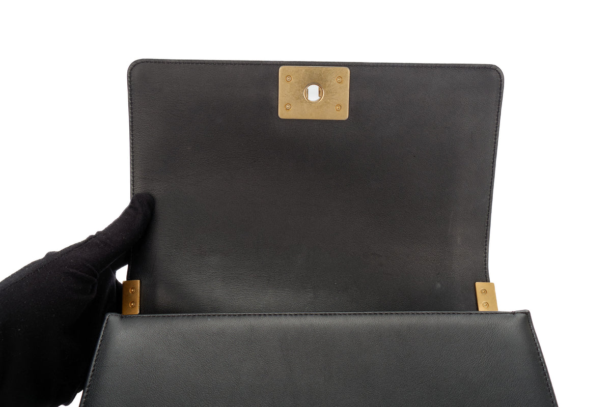 Chanel Medium Boy Black Lambskin Gold Hardware - view 11