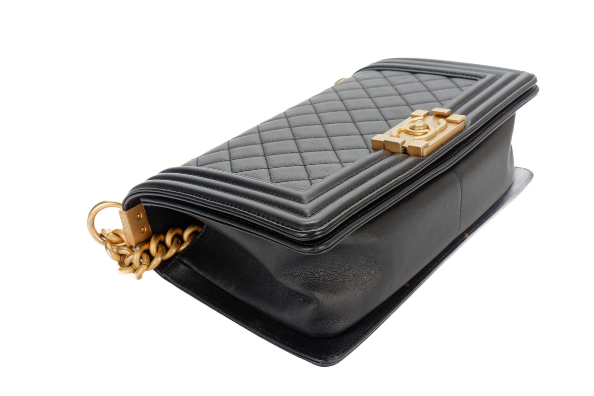 Chanel Medium Boy Black Lambskin Gold Hardware - view 13