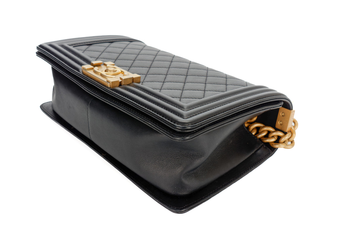 Chanel Medium Boy Black Lambskin Gold Hardware - view 14