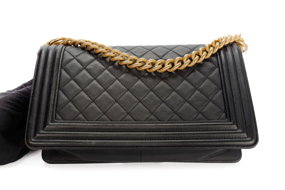 Chanel Medium Boy Black Lambskin Gold Hardware - view 15