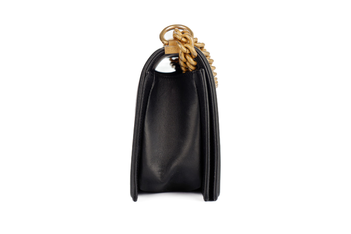 Chanel Medium Boy Black Lambskin Gold Hardware - view 5