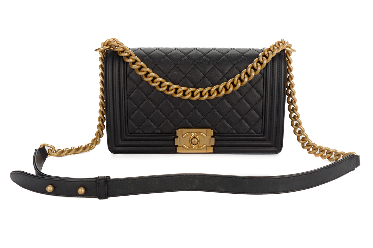 Chanel Medium Boy Black Lambskin Gold Hardware - view 8