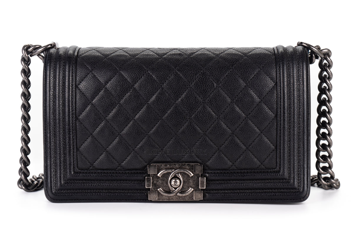 Chanel Medium Boy Black Caviar Silver Hardware - view 1