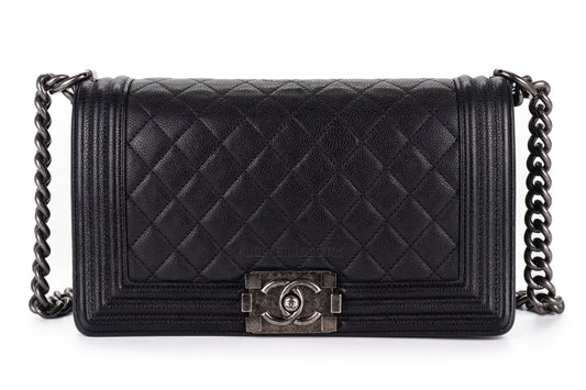 Chanel Medium Boy Black Caviar Silver Hardware - view 1