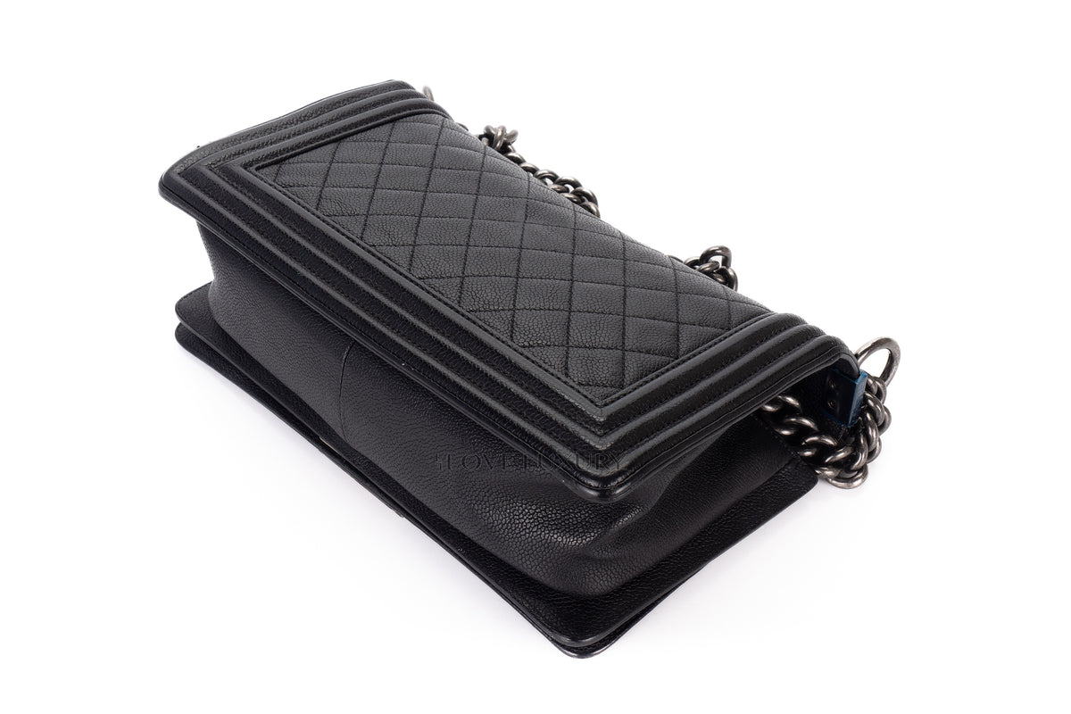 Chanel Medium Boy Black Caviar Silver Hardware - view 14