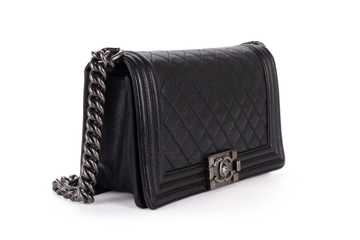 Chanel Medium Boy Black Caviar Silver Hardware - view 2