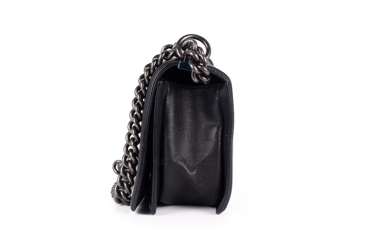 Chanel Medium Boy Black Caviar Silver Hardware - view 4