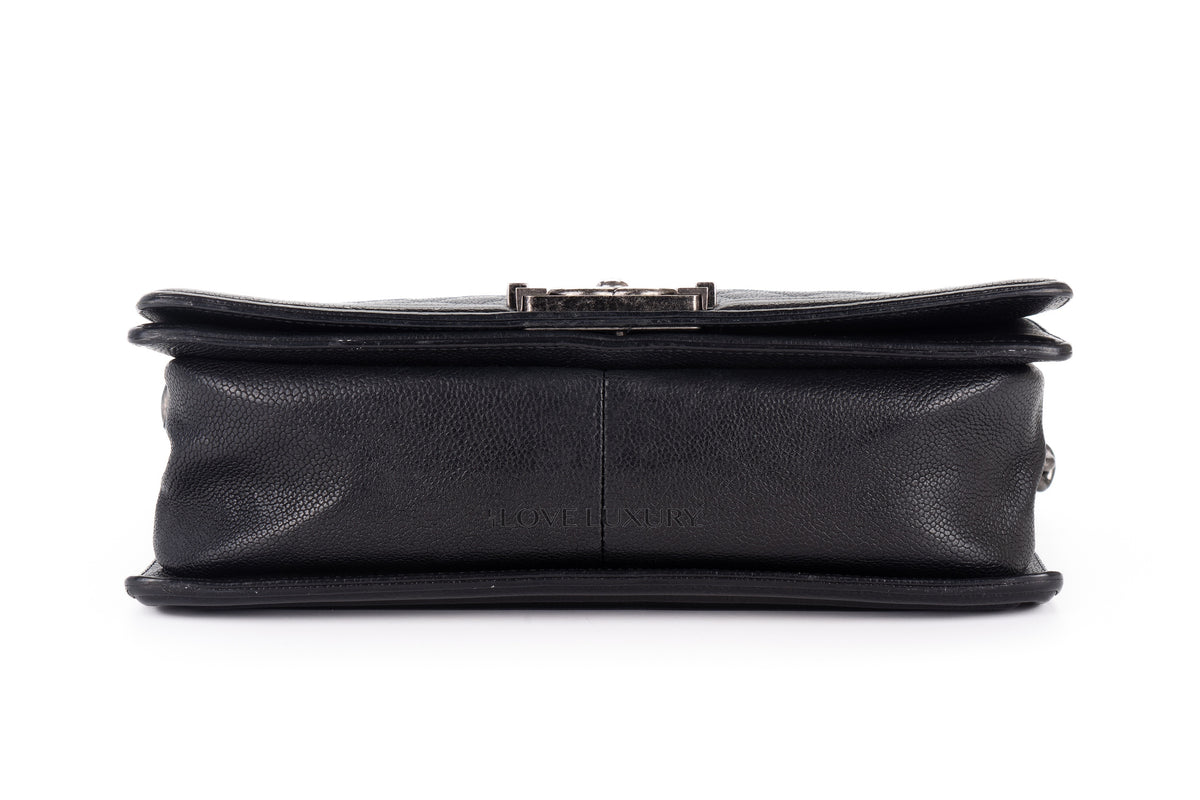 Chanel Medium Boy Black Caviar Silver Hardware - view 6