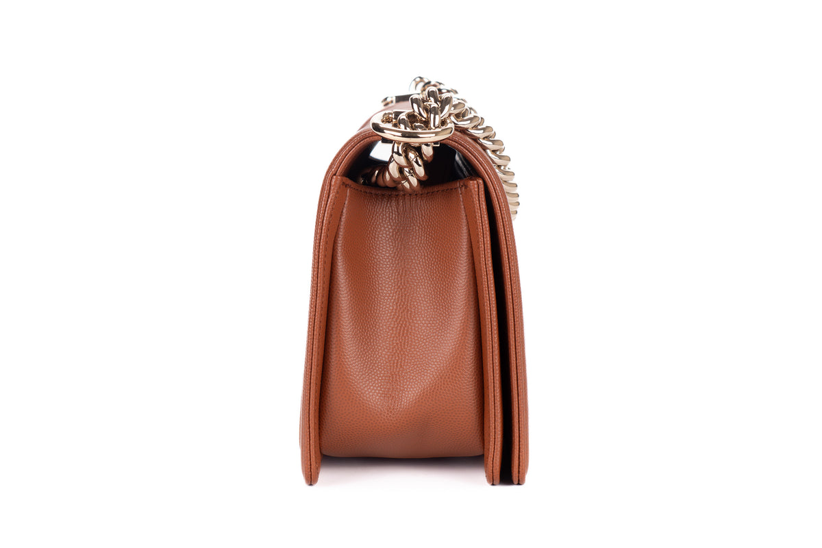 Chanel Medium Boy Brown Caviar Light Gold Hardware - view 5