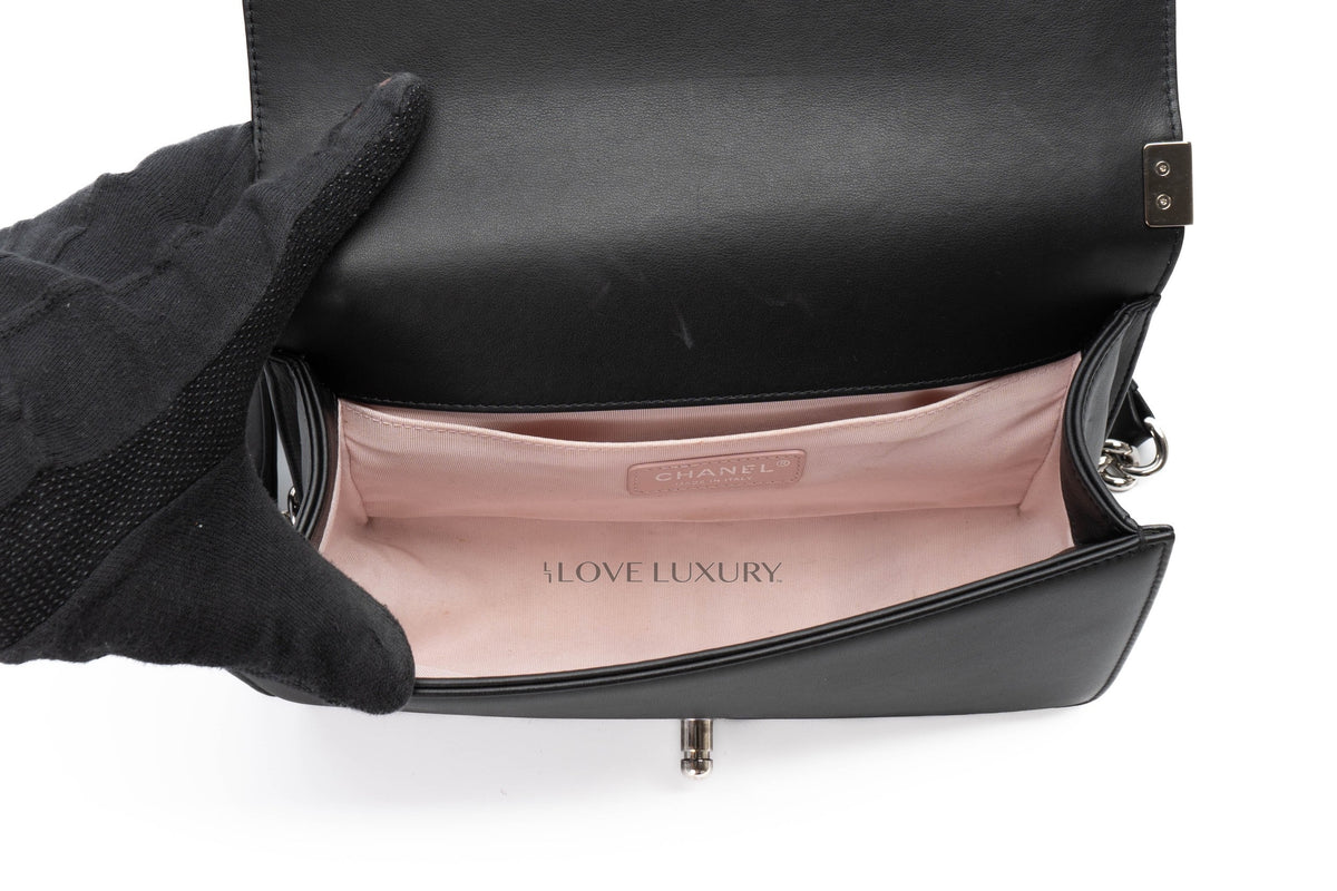 Chanel Boy Pearl Black Calfskin Silver Hardware - view 10