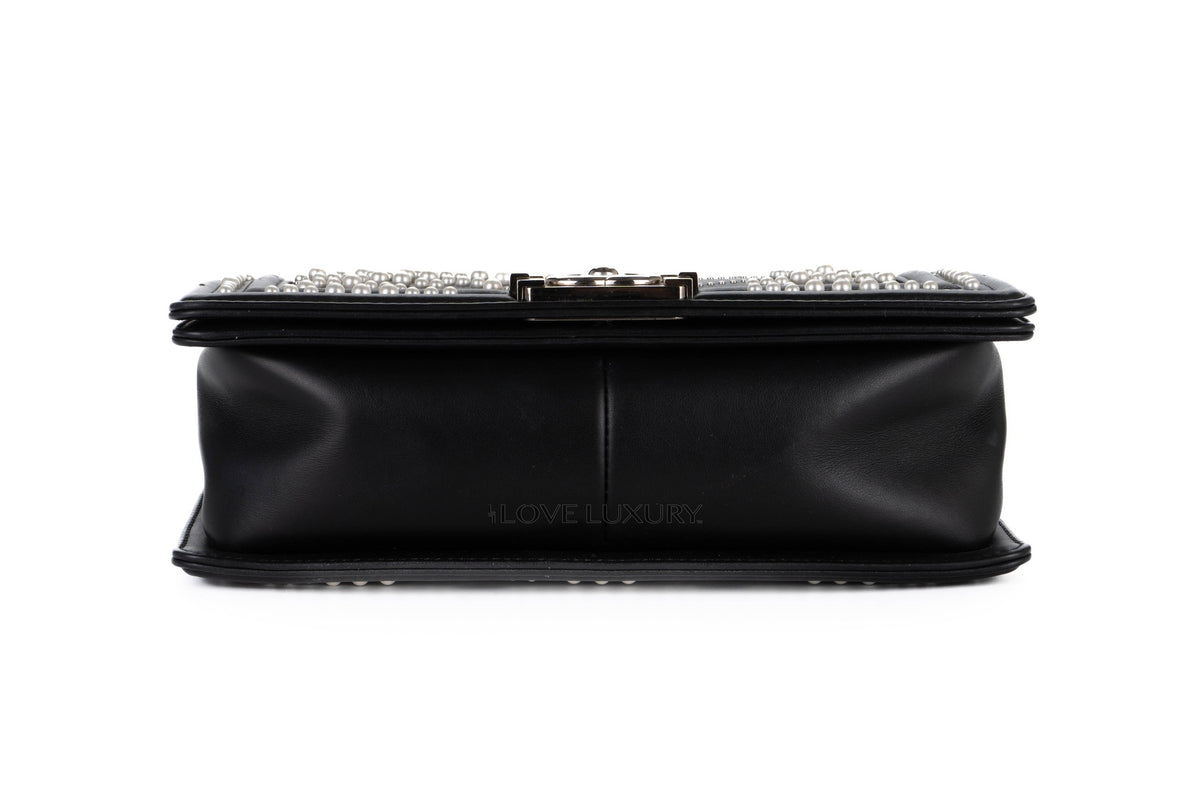 Chanel Boy Pearl Black Calfskin Silver Hardware - view 6