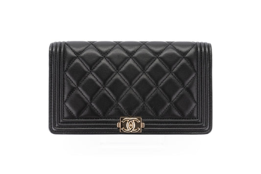 Chanel Boy Wallet Lambskin Gold Hardware - view 1