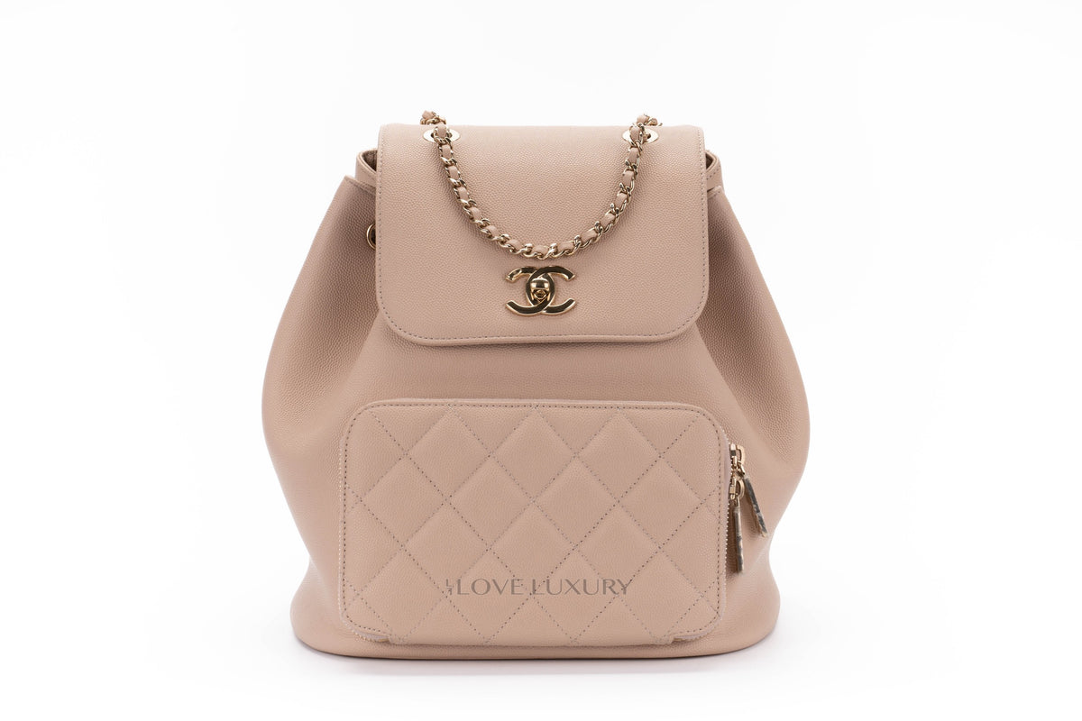 Chanel Business Affinity Backpack Quilted Blush Caviar Gold Hardware - view 1