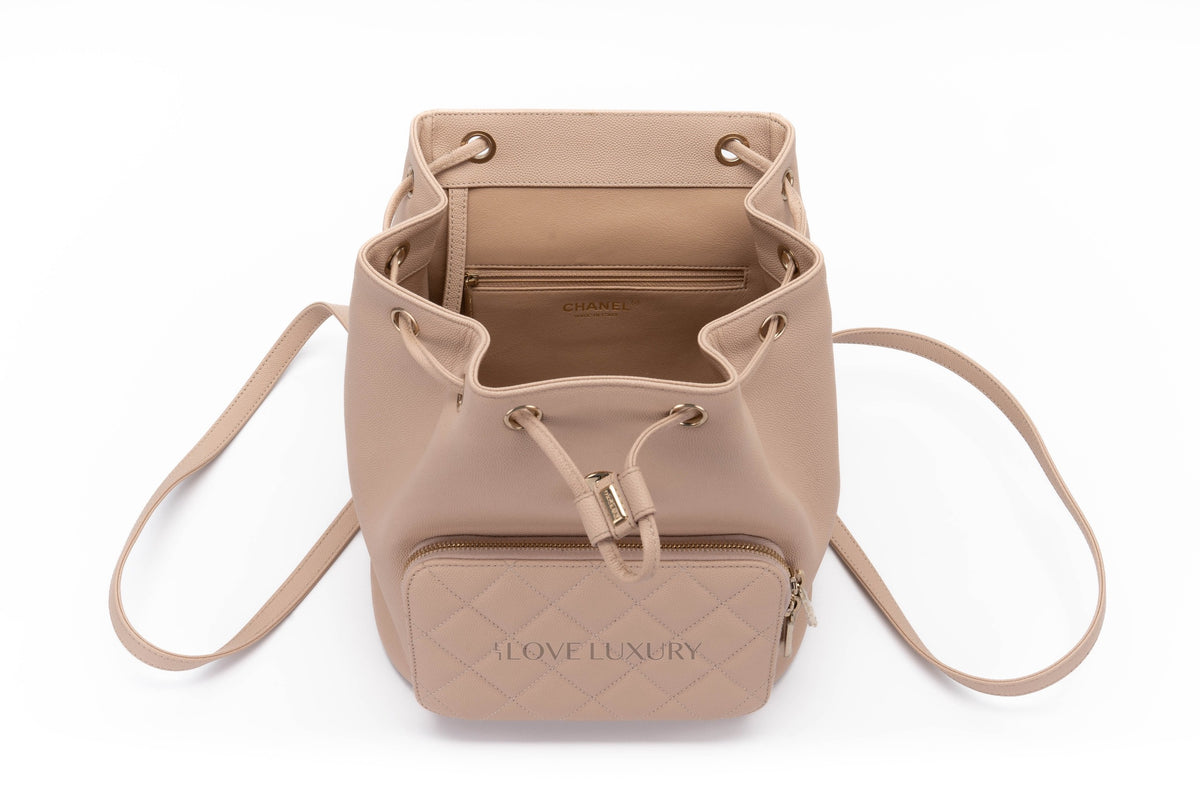Chanel Business Affinity Backpack Quilted Blush Caviar Gold Hardware - view 10