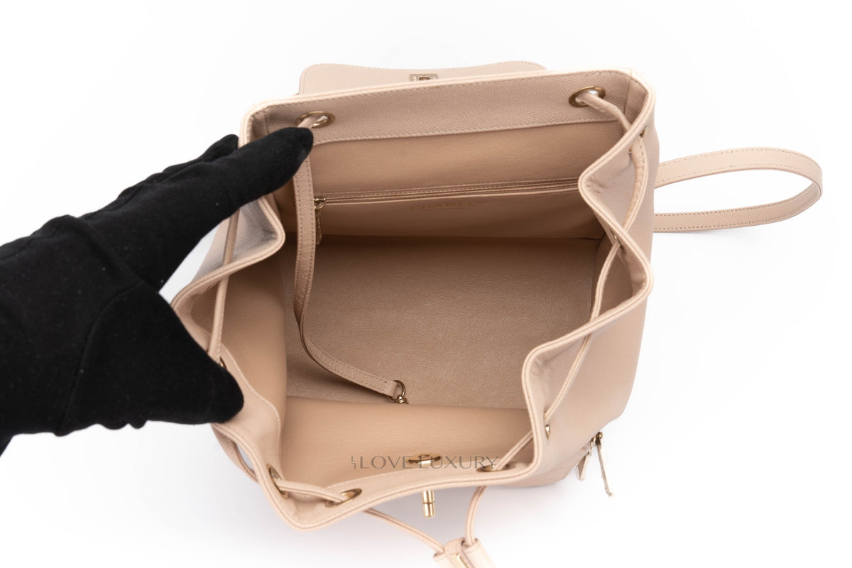 Chanel Business Affinity Backpack Quilted Blush Caviar Gold Hardware - view 11