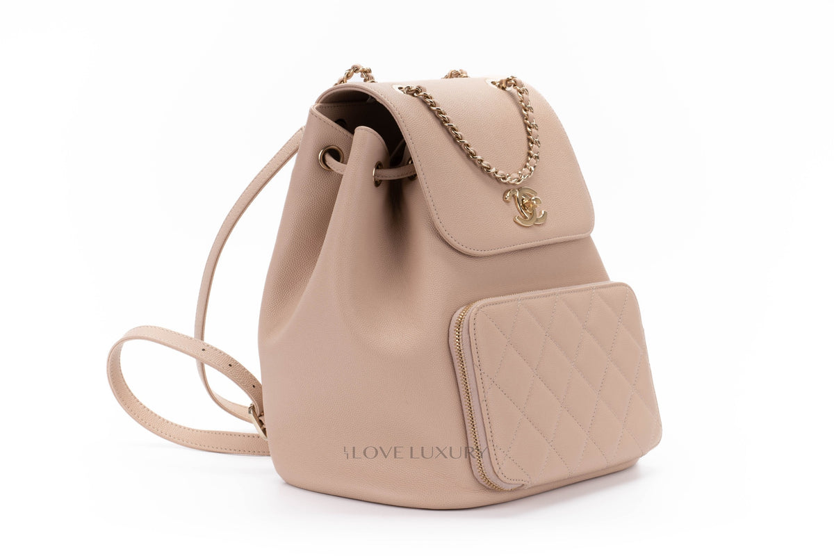 Chanel Business Affinity Backpack Quilted Blush Caviar Gold Hardware - view 2