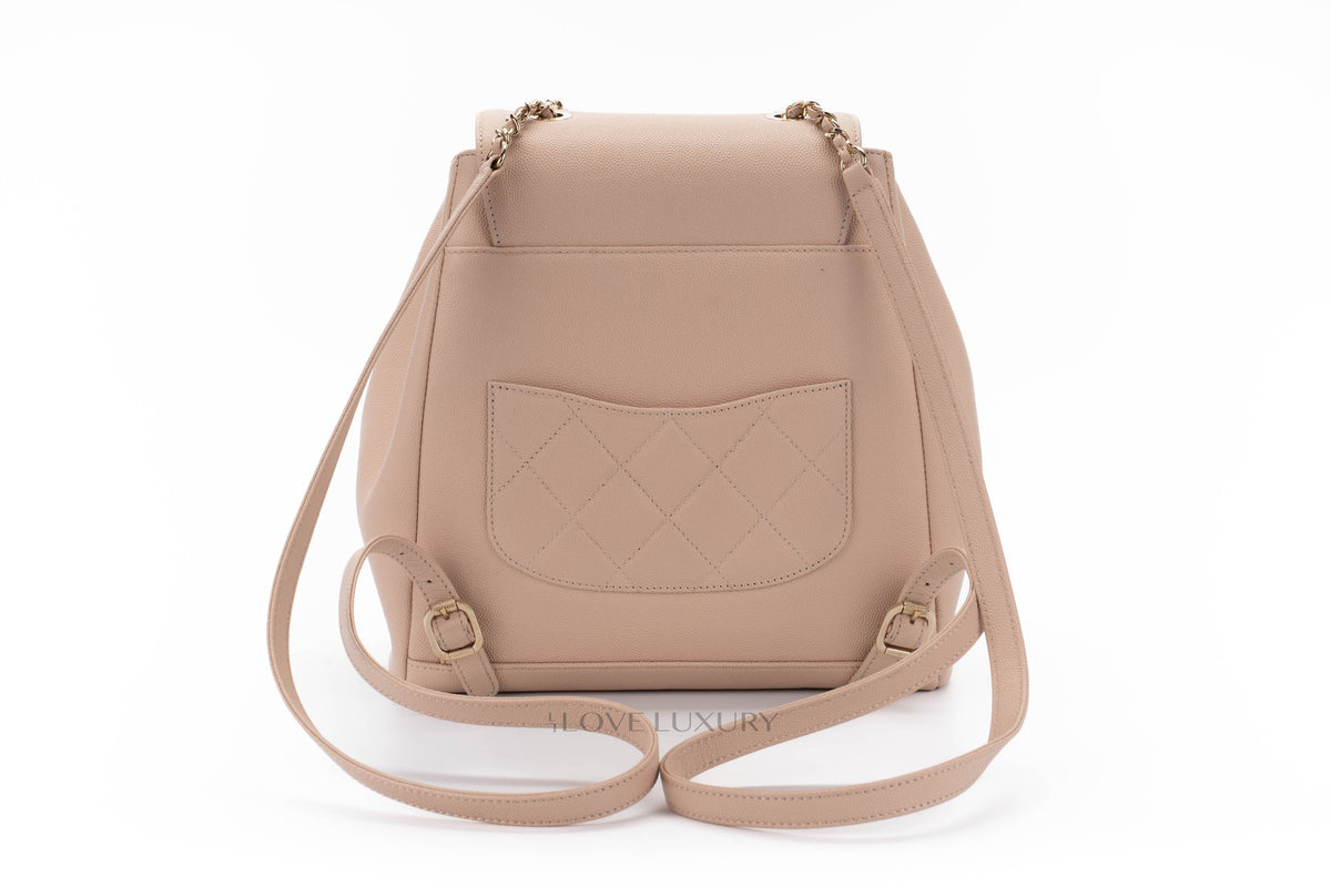 Chanel Business Affinity Backpack Quilted Blush Caviar Gold Hardware - view 3