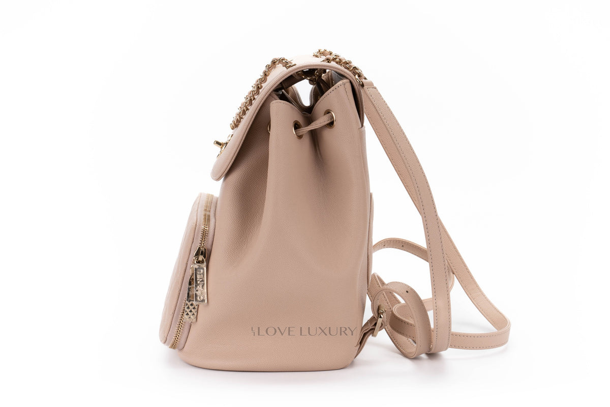 Chanel Business Affinity Backpack Quilted Blush Caviar Gold Hardware - view 4