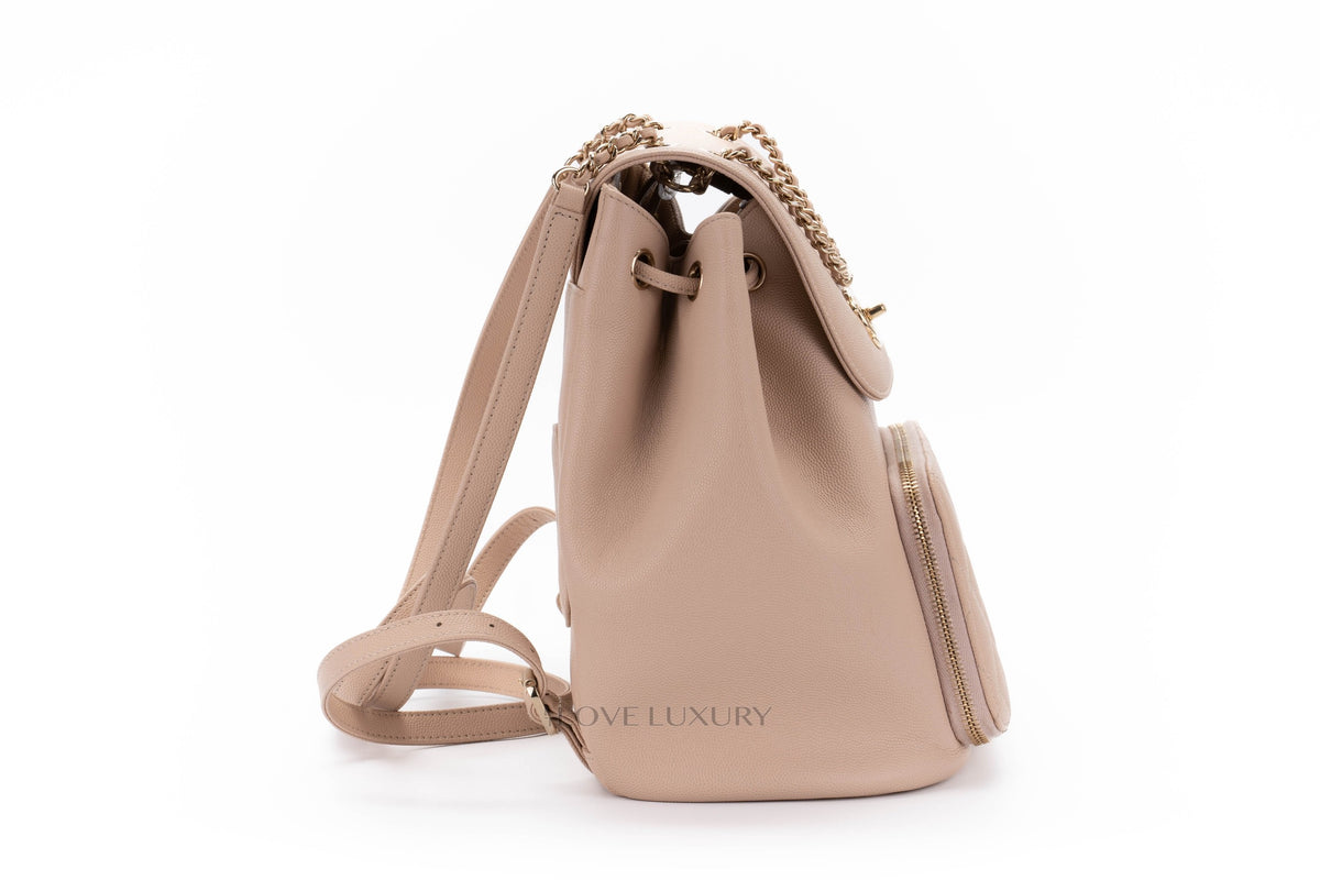 Chanel Business Affinity Backpack Quilted Blush Caviar Gold Hardware - view 5
