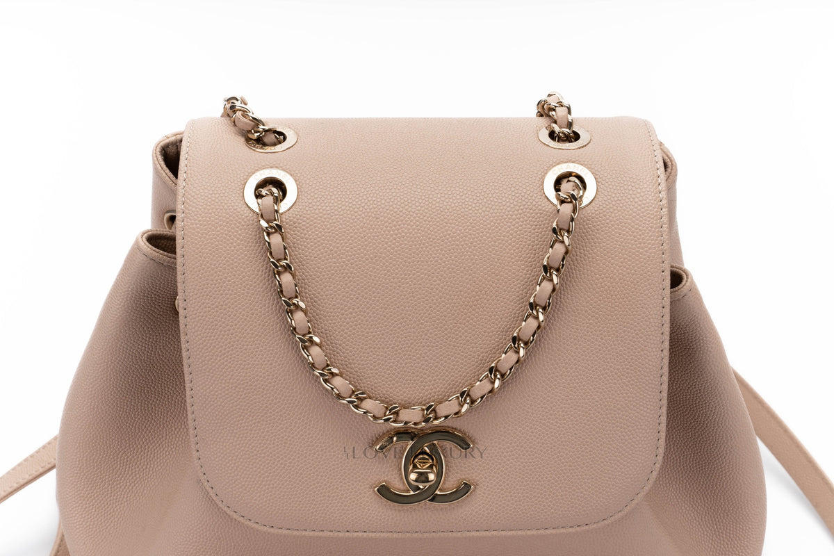 Chanel Business Affinity Backpack Quilted Blush Caviar Gold Hardware - view 7