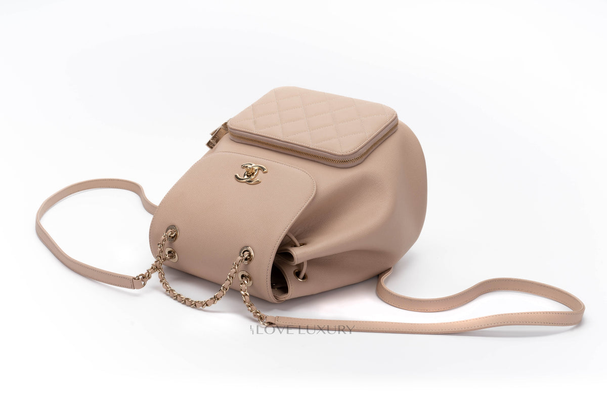 Chanel Business Affinity Backpack Quilted Blush Caviar Gold Hardware - view 8