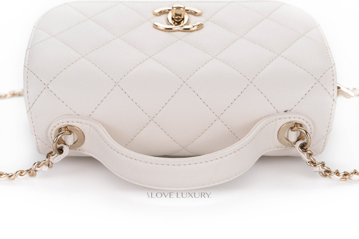 Chanel Business Affinity White Caviar Champagne Hardware - view 10