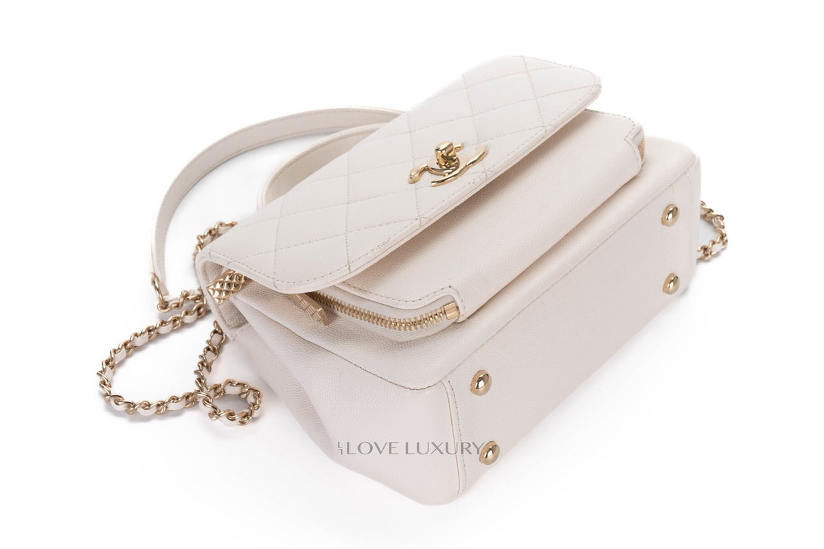Chanel Business Affinity White Caviar Champagne Hardware - view 13