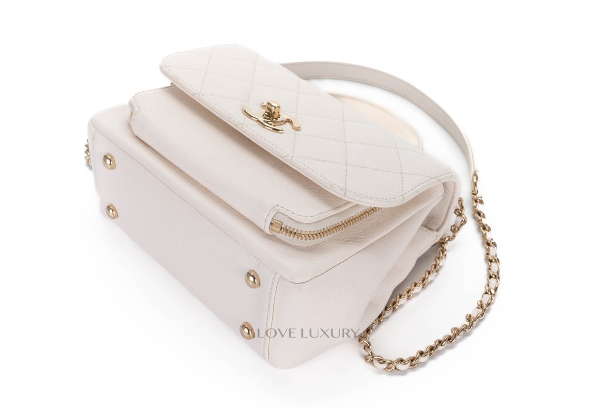 Chanel Business Affinity White Caviar Champagne Hardware - view 14