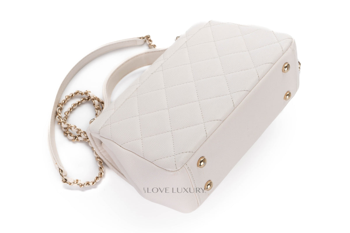 Chanel Business Affinity White Caviar Champagne Hardware - view 15