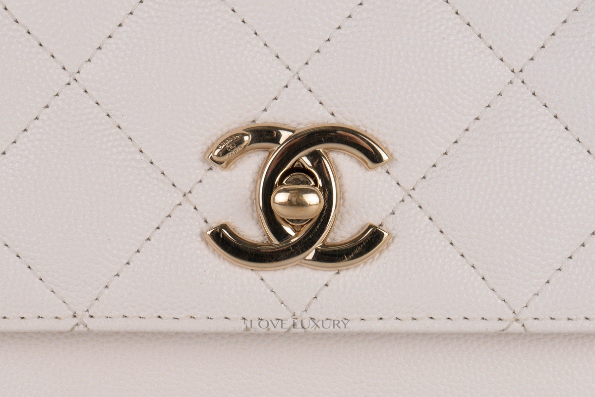 Chanel Business Affinity White Caviar Champagne Hardware - view 7