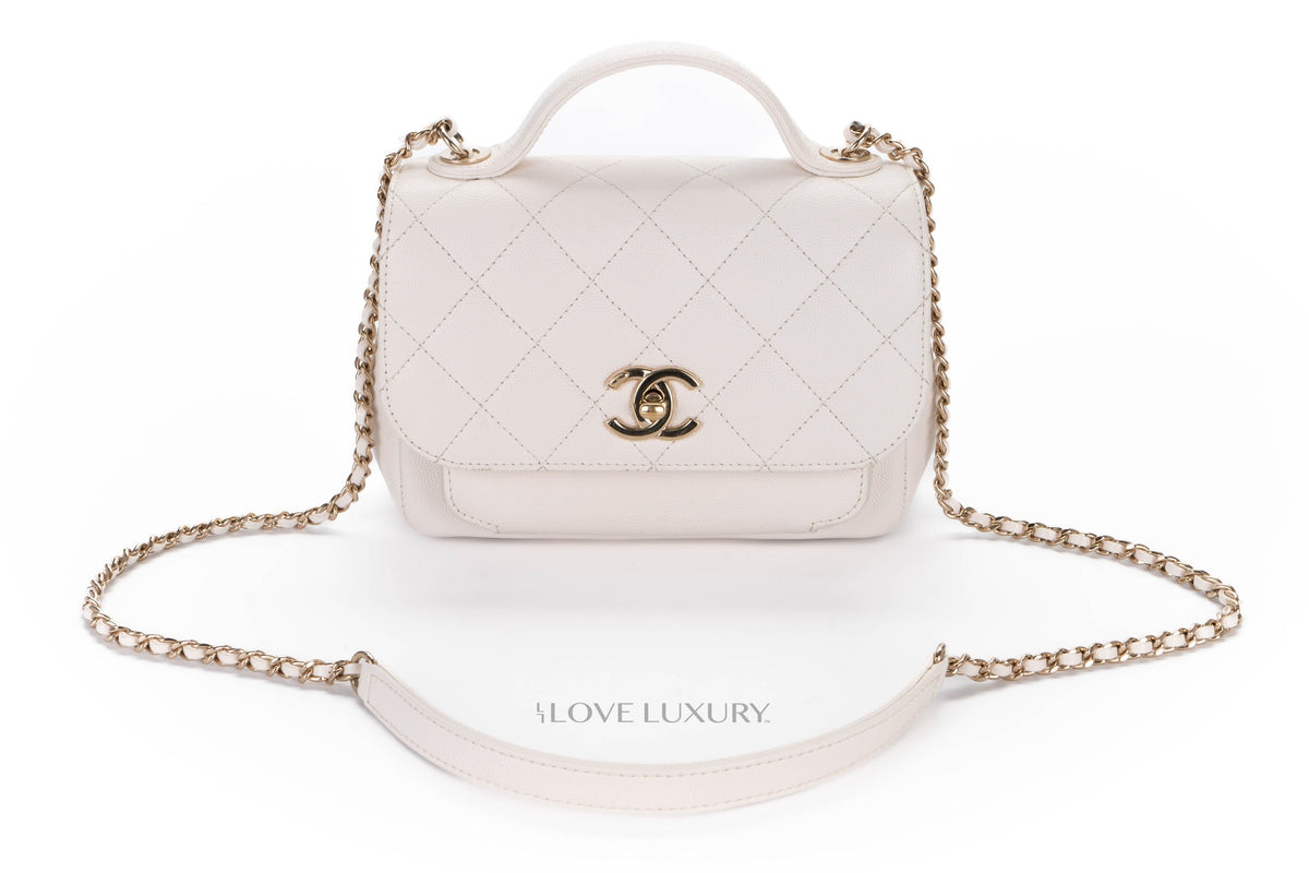 Chanel Business Affinity White Caviar Champagne Hardware - view 8