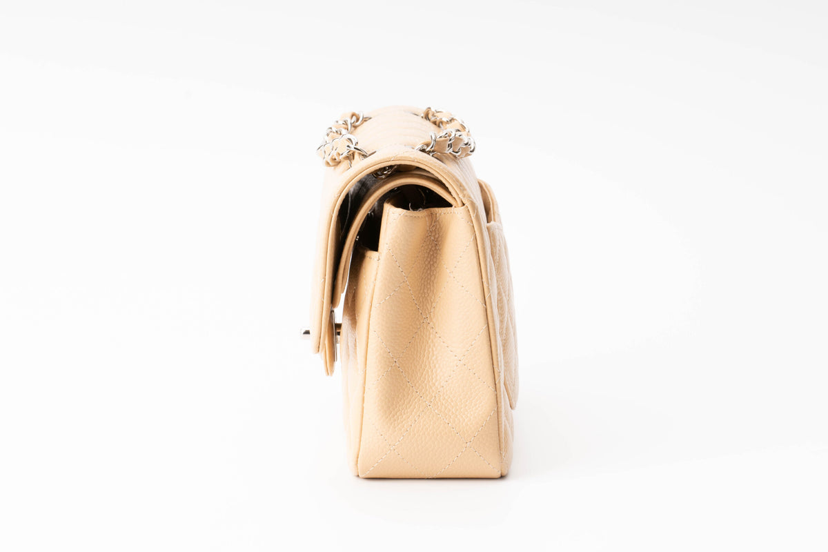 Chanel Small Classic Flap Beige Caviar - view 4