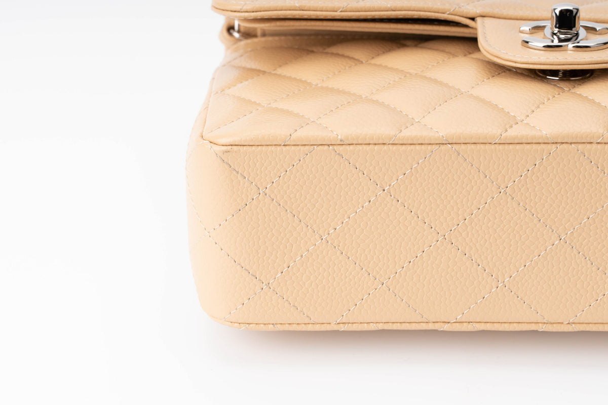 Chanel Small Classic Flap Beige Caviar - view 6