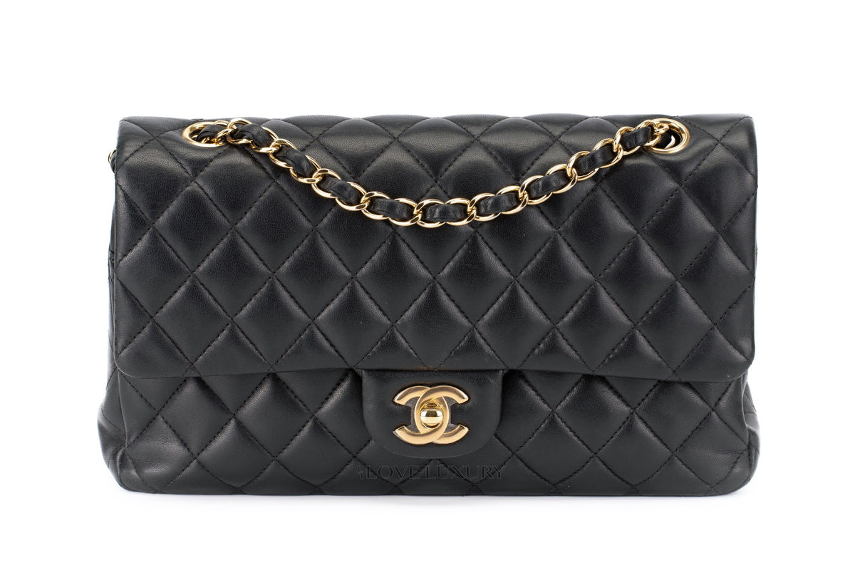Chanel Medium Classic Flap Black Lambskin Gold Hardware - view 1