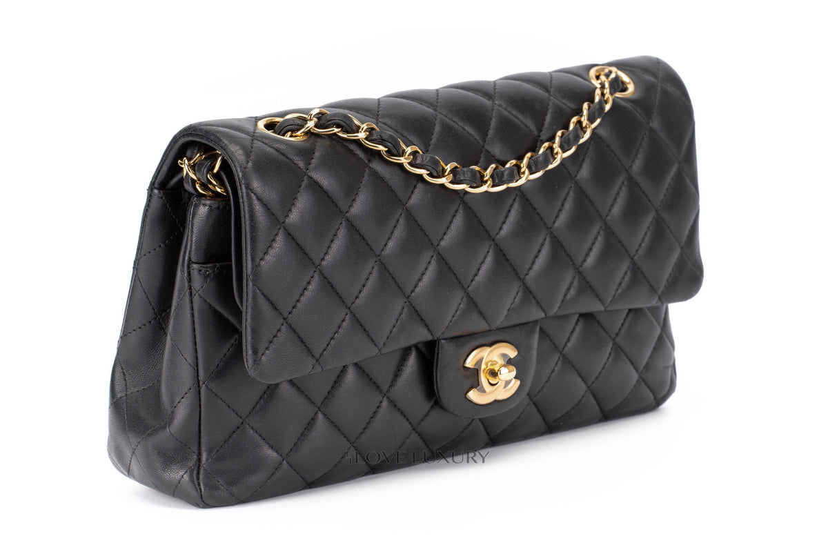 Chanel Medium Classic Flap Black Lambskin Gold Hardware - view 2