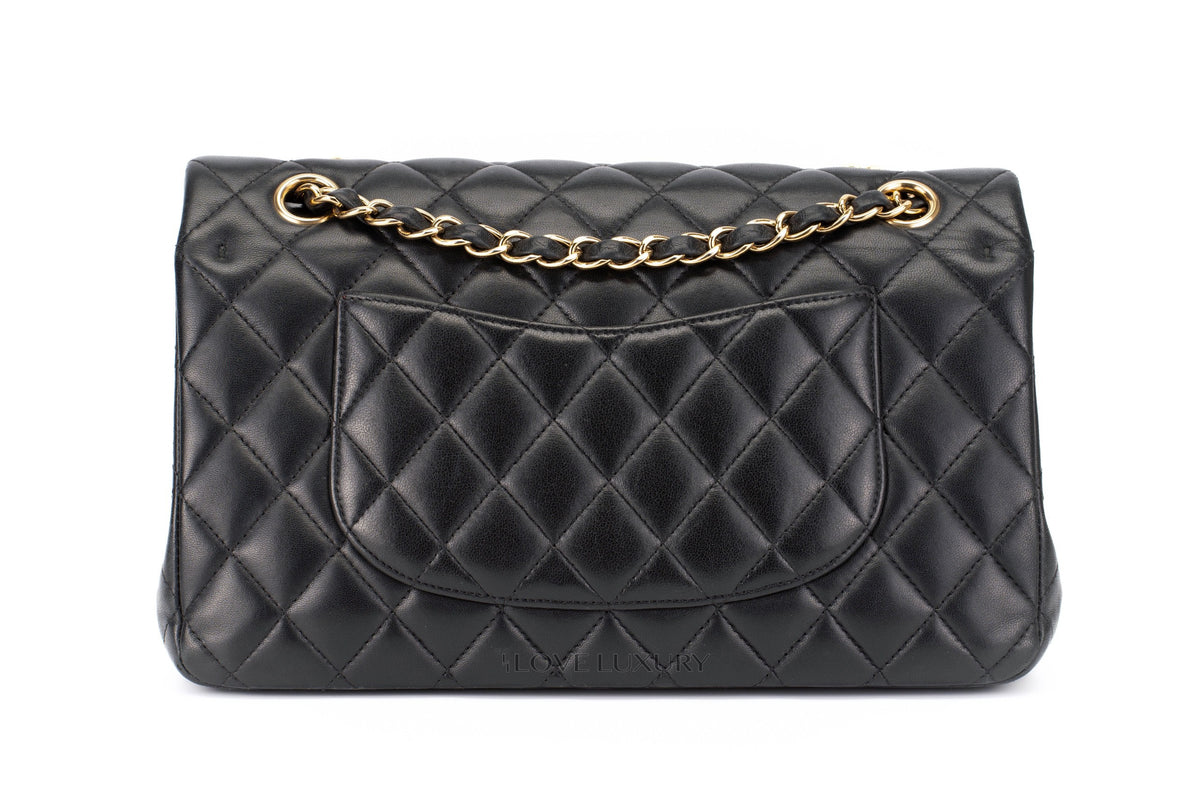 Chanel Medium Classic Flap Black Lambskin Gold Hardware - view 3