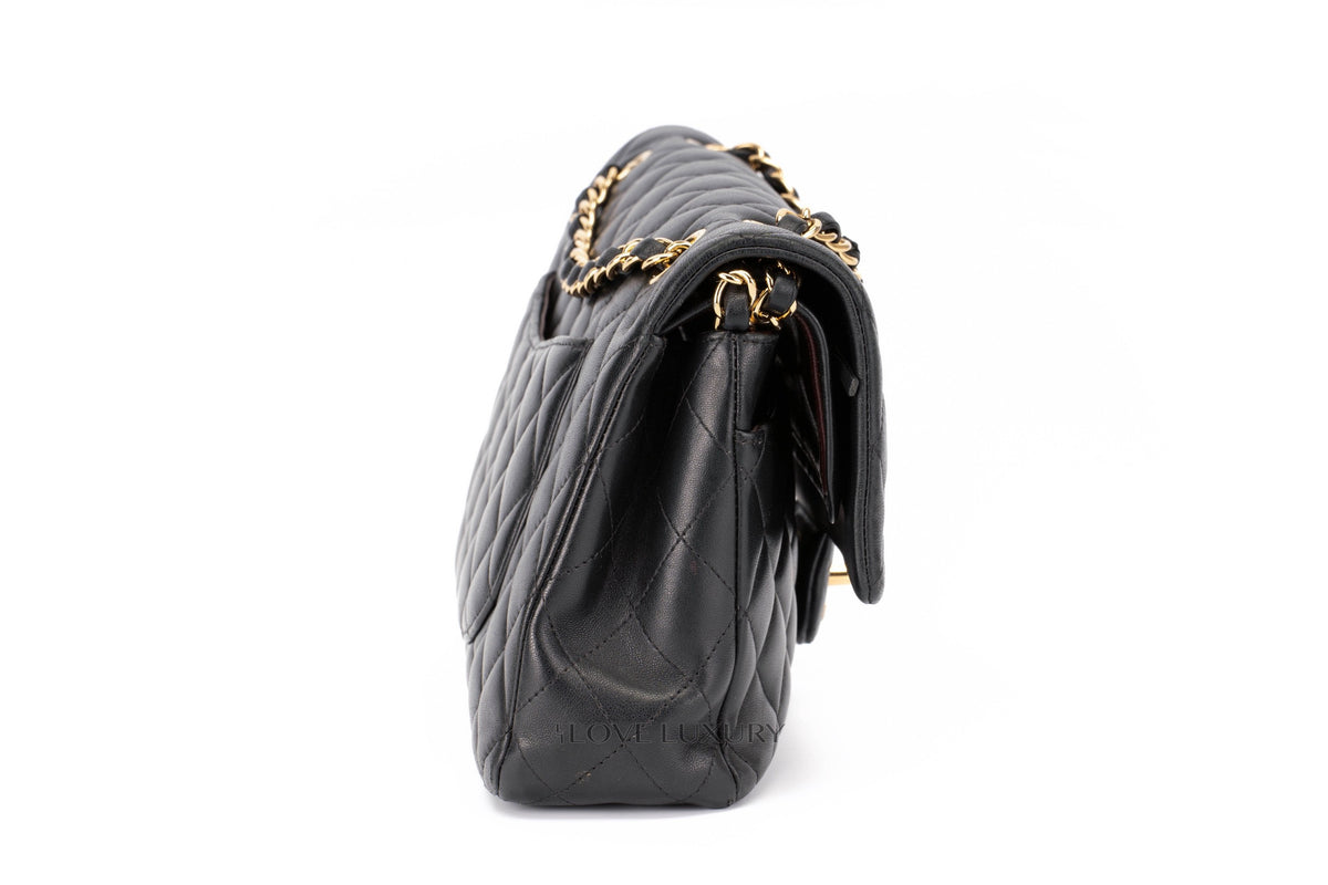Chanel Medium Classic Flap Black Lambskin Gold Hardware - view 5