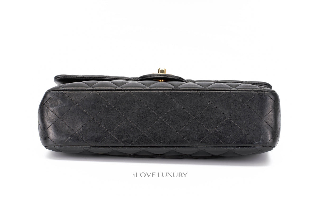 Chanel Medium Classic Flap Black Lambskin Gold Hardware - view 6