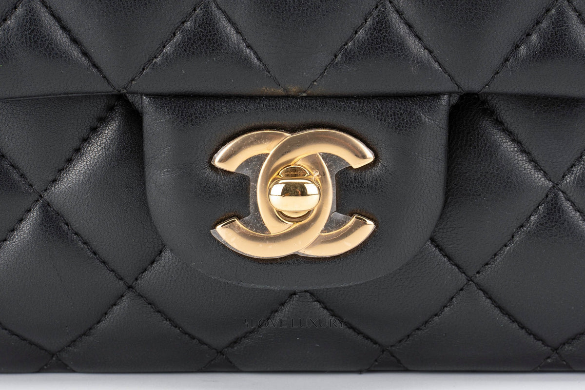 Chanel Medium Classic Flap Black Lambskin Gold Hardware - view 7
