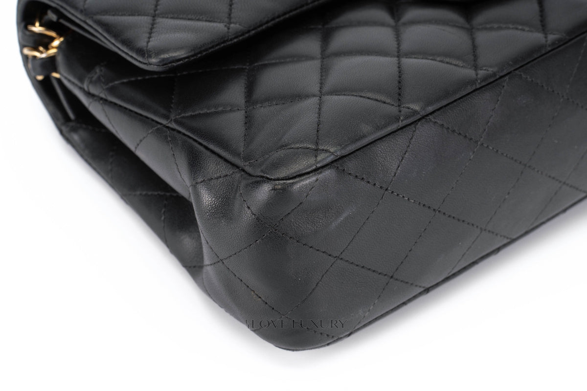 Chanel Medium Classic Flap Black Lambskin Gold Hardware - view 9