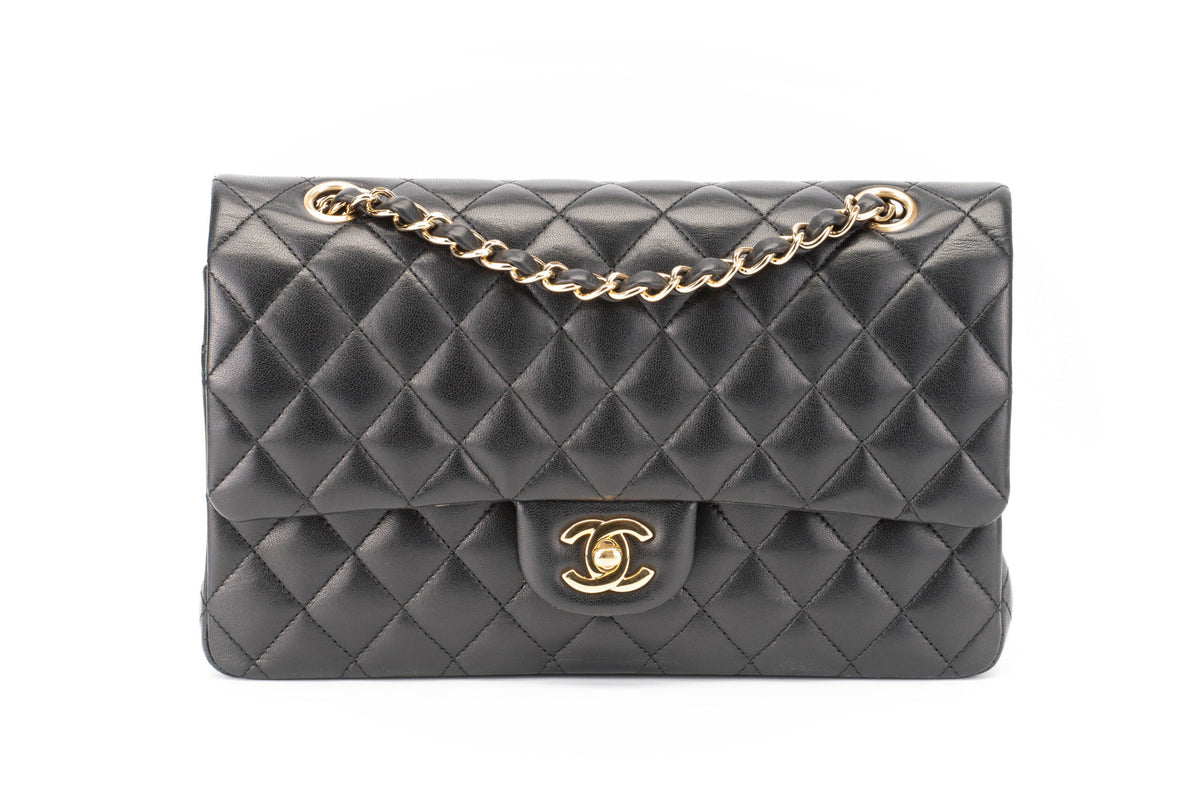 Chanel Medium Classic Flap Black Lambskin Gold Hardware - view 1