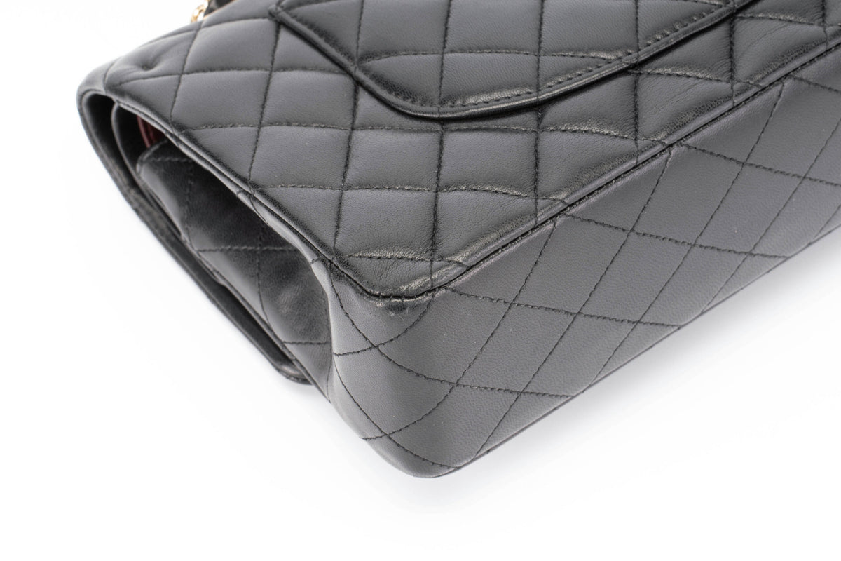 Chanel Medium Classic Flap Black Lambskin Gold Hardware - view 10