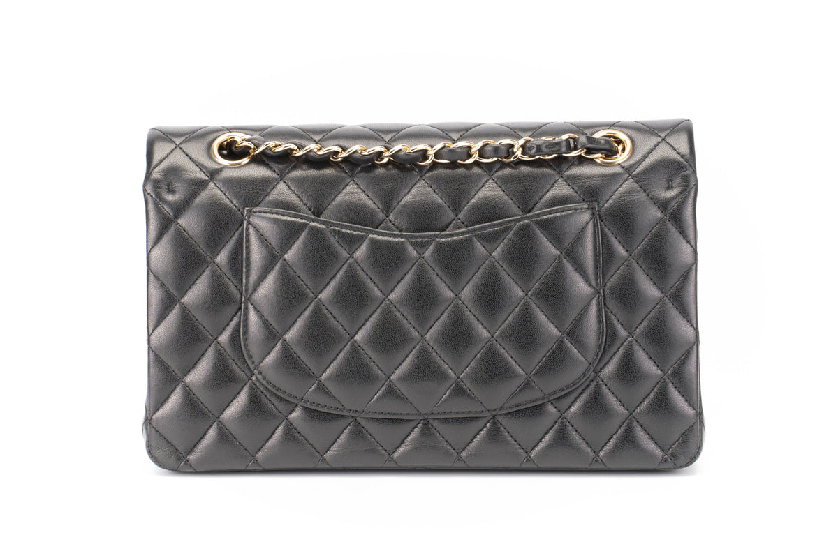 Chanel Medium Classic Flap Black Lambskin Gold Hardware - view 3