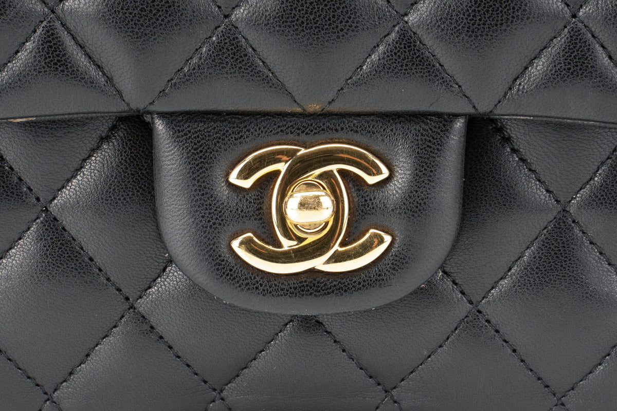 Chanel Medium Classic Flap Black Lambskin Gold Hardware - view 7