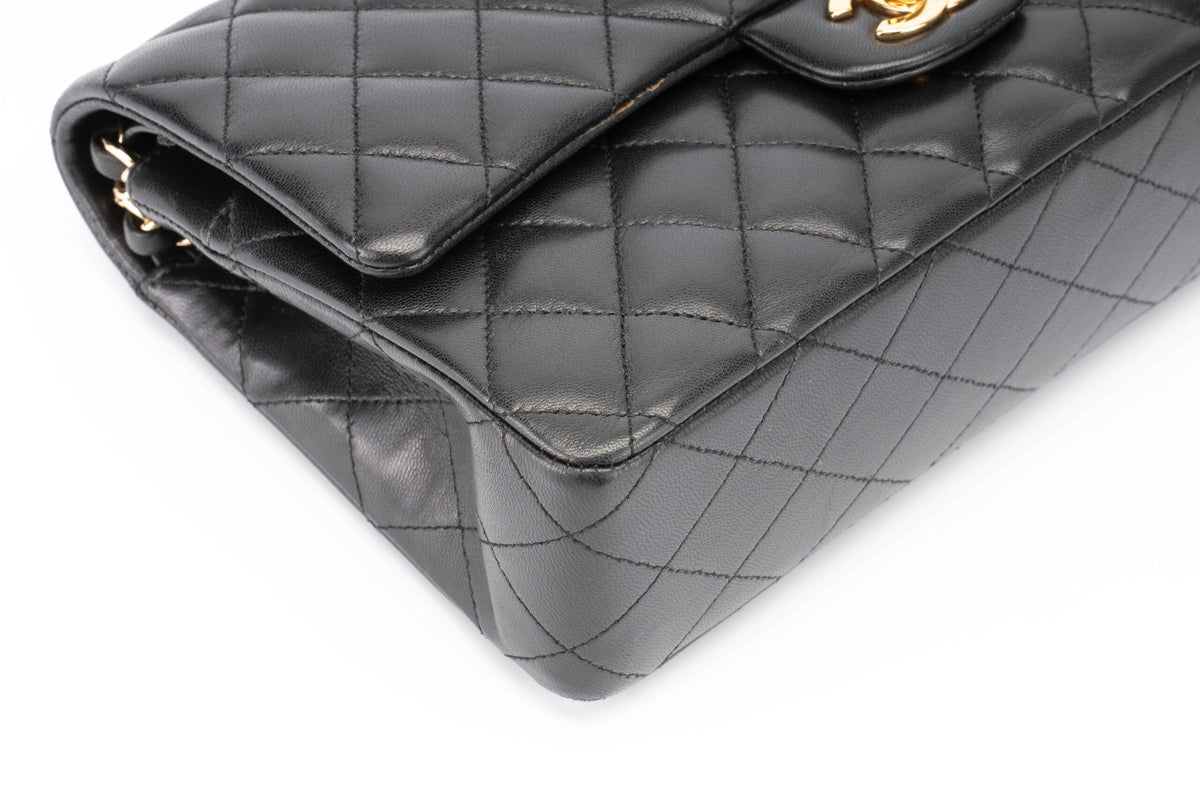 Chanel Medium Classic Flap Black Lambskin Gold Hardware - view 8