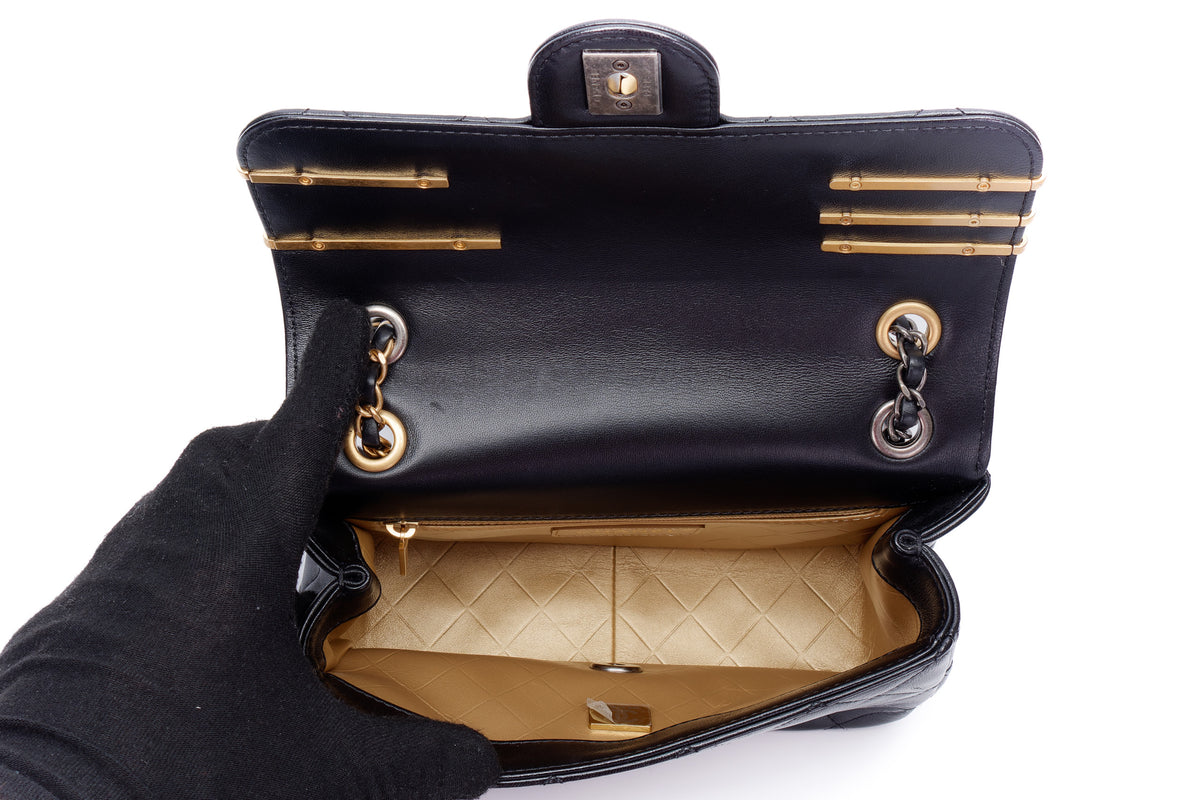 Chanel Bag Charm Paris Black Lambskin Gold Hardware - view 10